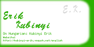 erik kubinyi business card